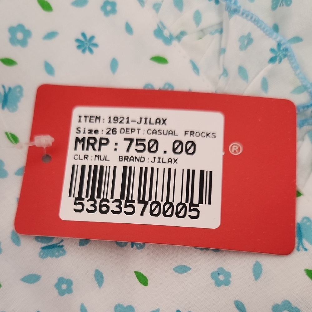 JILAX INDIA Floral Blue Kids Casual Dress - Picture 3 of 11